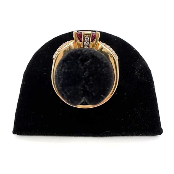 Lorenzo Design Rubellite Pink Tourmaline Ring ~1.2 ct 18K Gold w Accent Diamonds - Picture 5 of 10